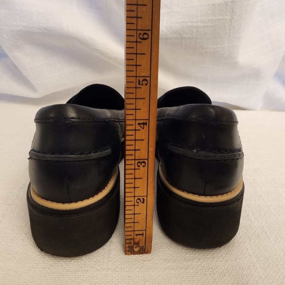 Clarks Collec Shoe W 7 Sharon Gracie Loafers Blue Lthr Suede Patent Slip On A211 - Picture 8 of 9